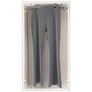 NWOT~Ambiance Classy Black & White Houndstooth Stretch Flare Leg Pants Sz L